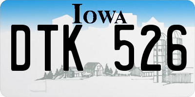 IA license plate DTK526