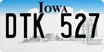 IA license plate DTK527