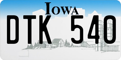 IA license plate DTK540