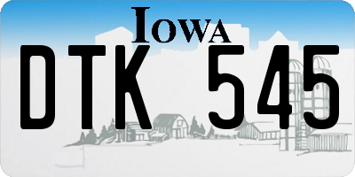 IA license plate DTK545