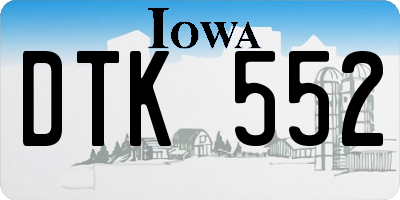 IA license plate DTK552