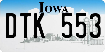 IA license plate DTK553