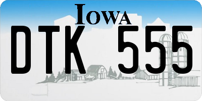 IA license plate DTK555