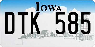 IA license plate DTK585