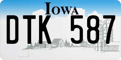 IA license plate DTK587
