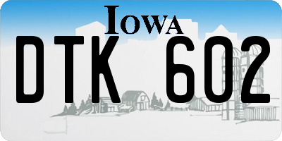 IA license plate DTK602