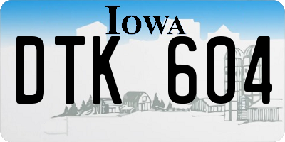 IA license plate DTK604