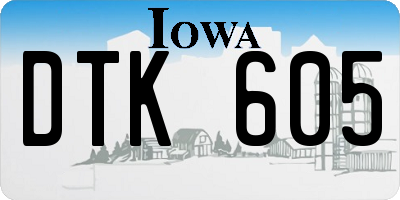 IA license plate DTK605