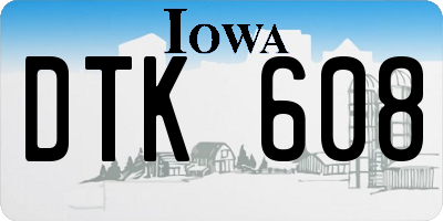 IA license plate DTK608