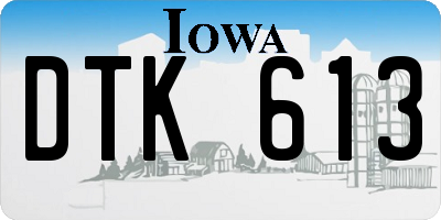 IA license plate DTK613