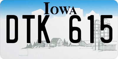 IA license plate DTK615