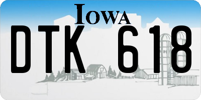 IA license plate DTK618