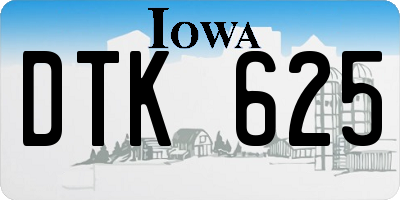 IA license plate DTK625