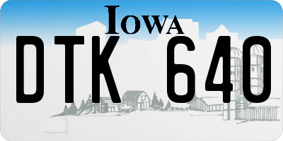 IA license plate DTK640