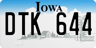 IA license plate DTK644
