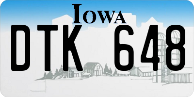 IA license plate DTK648