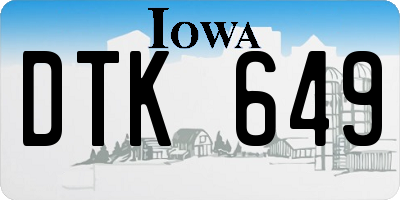 IA license plate DTK649