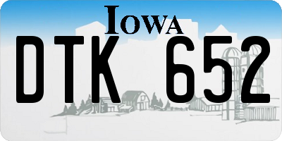 IA license plate DTK652