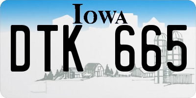 IA license plate DTK665