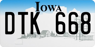 IA license plate DTK668