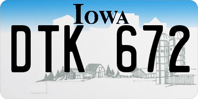IA license plate DTK672