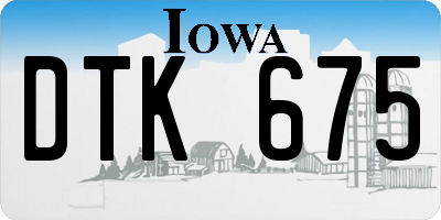 IA license plate DTK675