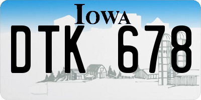 IA license plate DTK678