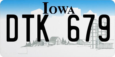 IA license plate DTK679