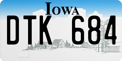 IA license plate DTK684