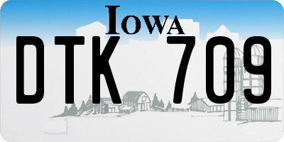 IA license plate DTK709