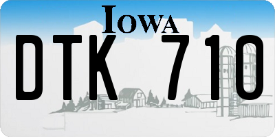 IA license plate DTK710
