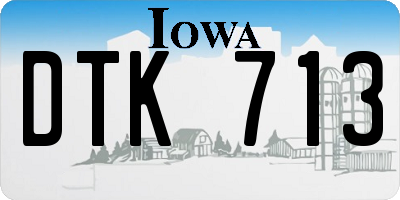 IA license plate DTK713