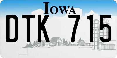 IA license plate DTK715