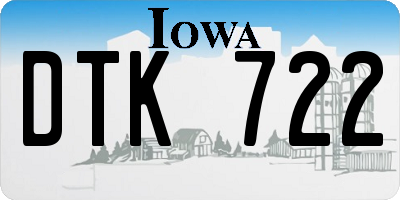IA license plate DTK722