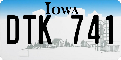 IA license plate DTK741