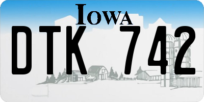 IA license plate DTK742