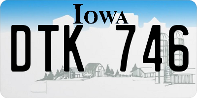 IA license plate DTK746