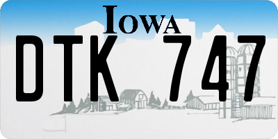 IA license plate DTK747