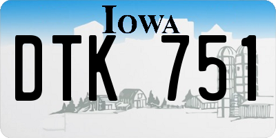 IA license plate DTK751