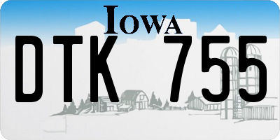 IA license plate DTK755