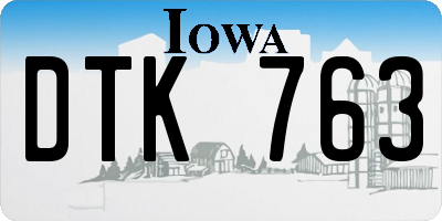 IA license plate DTK763