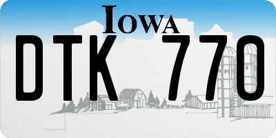 IA license plate DTK770