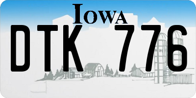 IA license plate DTK776
