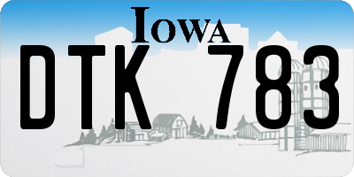 IA license plate DTK783