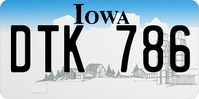 IA license plate DTK786