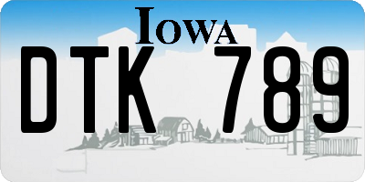 IA license plate DTK789