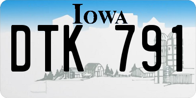 IA license plate DTK791
