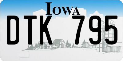 IA license plate DTK795