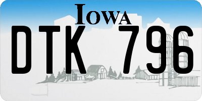 IA license plate DTK796