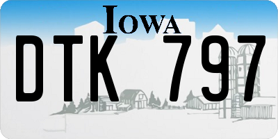 IA license plate DTK797